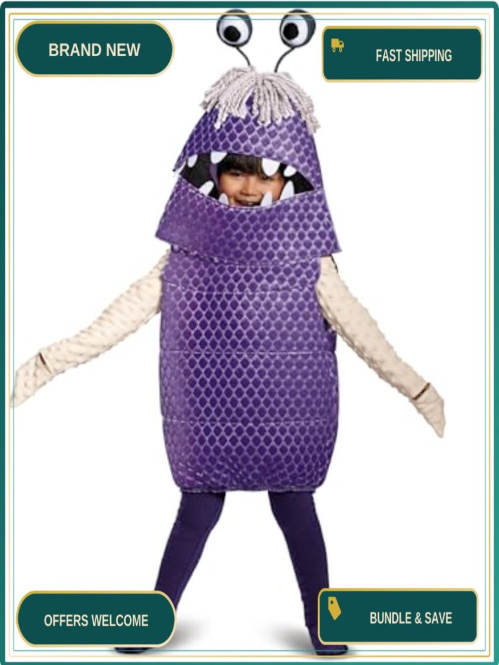 Toddler Boo Deluxe Costume Top Vest Headpiece Halloween Dress Up